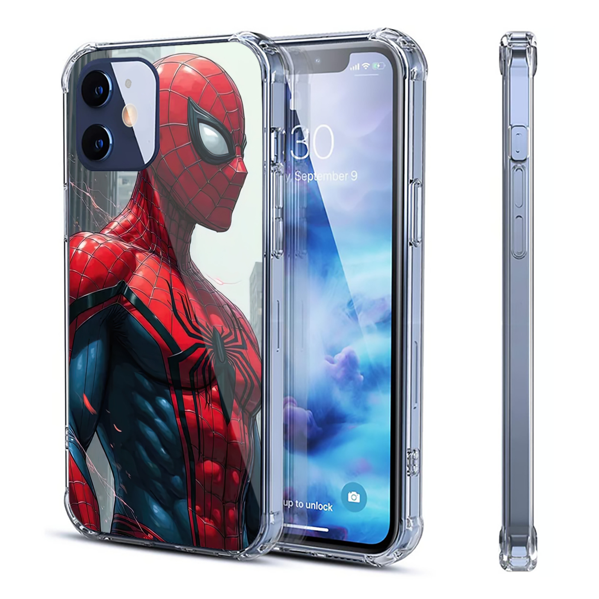 （画像用） Spider Man スパイダーマン 【iPhone 12シリーズ対応】透明スマホケース（クリアソフトケース）